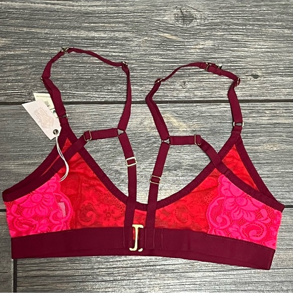 Free People We Are HAH Guard Her Bra Garter Belt Black Lace Small Bralette S XS - Picture 8 of 16